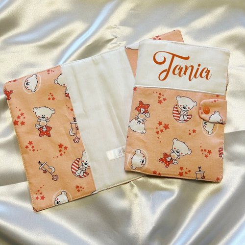 Protège carnet de santé molletonné ourson