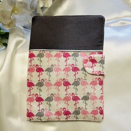Protège carnet de santé personnalisé molletonné flamants roses
