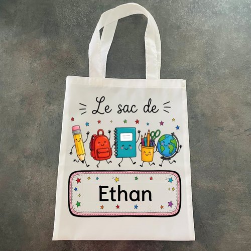 Tote bag en tissu imperméable enfant à personnaliser