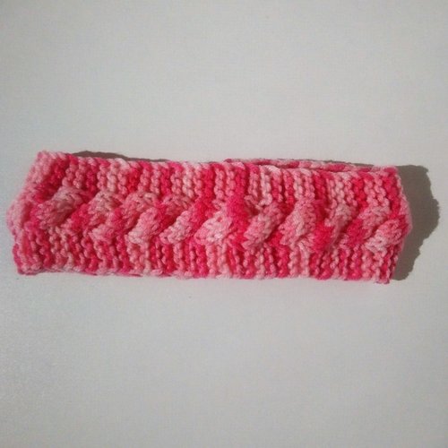 Bandeau / headband naissance coton rose
