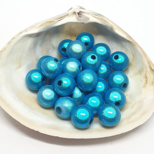 Lot de 10 perles en acryliques turquoise