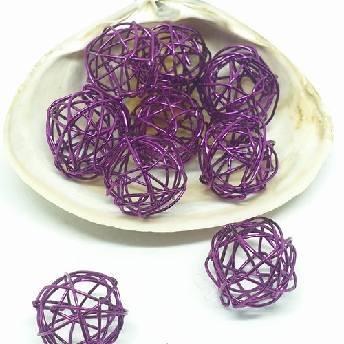 1 perle en fil métallique violet