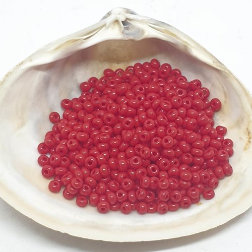 Lot de 6 grammes de perles de rocailles rouges sang