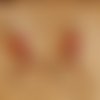Boucles d'oreilles asymétriques losange rectangle rouge