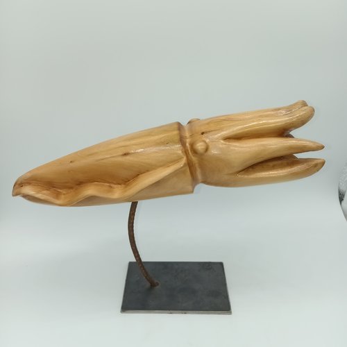 Calamar sculpture bois