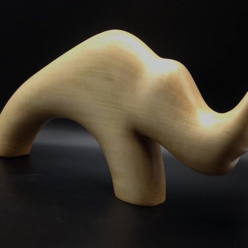 Rhinocéros stylisé en bois
