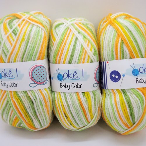 3 pelotes de fil à tricoter "spécial layette" jacquard très doux
