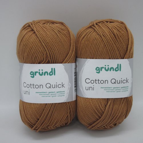 2 pelotes de fil coton quick de gründl à tricoter ou crocheter.