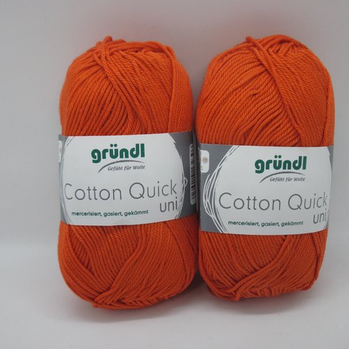 2 pelotes de fil coton quick de gründl à tricoter ou crocheter.  .