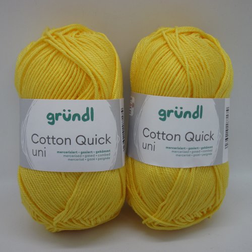 2 pelotes de fil coton quick de gründl à tricoter ou crocheter.