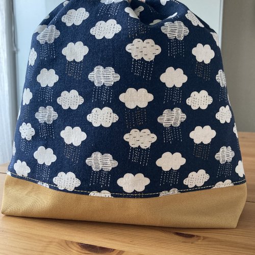 Sac à projet tricot, sac tricot, grand format, pull, châle, produits beauté, lingerie, japonais, kokka, cadeau, femme, fille