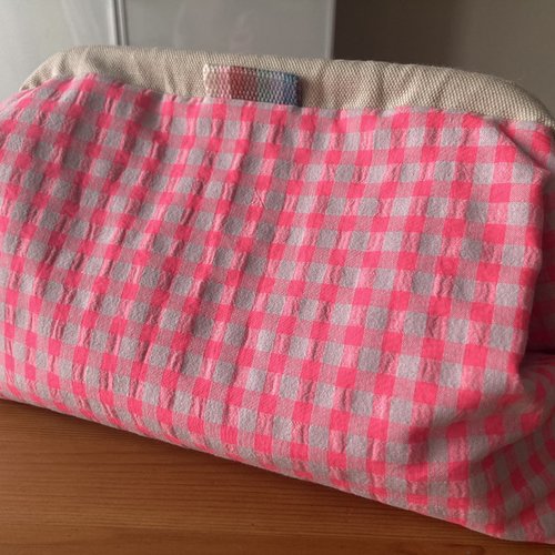 Sac à projet tricot, trousse toilette, grand format, châle, produits beauté, lingerie, cadeau, femme, fille, tricot