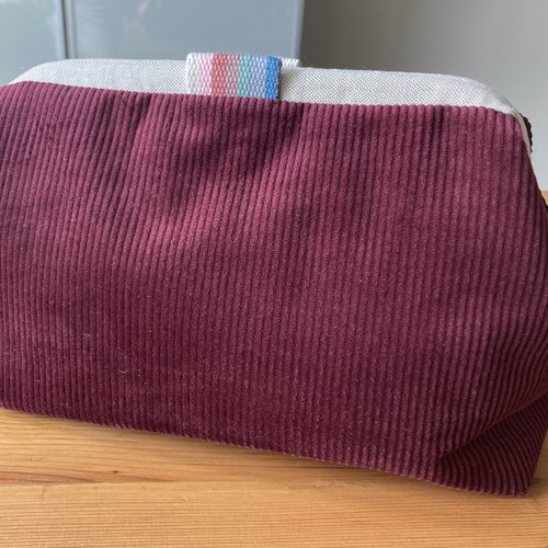Sac à projet tricot, trousse toilette, format moyen, châle, produits beauté, lingerie, cadeau, femme, fille, tricot