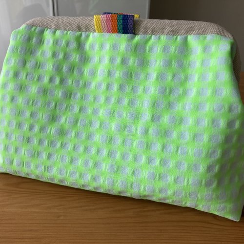 Sac à projet tricot, trousse toilette, format moyen, châle, produits beauté, lingerie, cadeau, femme, fille, tricot