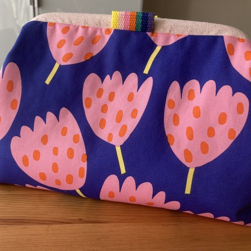 Sac à projet tricot, trousse toilette, format moyen, châle, produits beauté, lingerie, cadeau, femme, fille, tricot