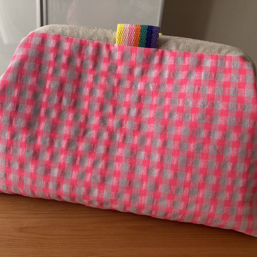 Sac à projet tricot, trousse toilette, grand format, châle, produits beauté, lingerie, cadeau, femme, fille, tricot