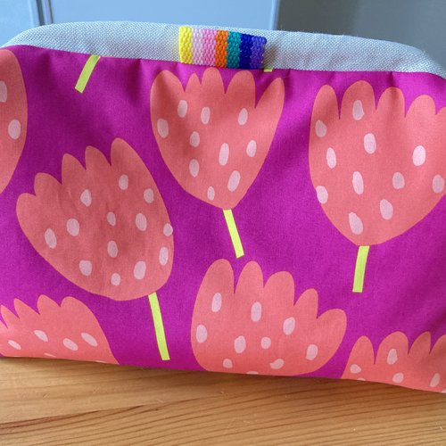 Sac à projet tricot, trousse toilette, grand format, châle, produits beauté, lingerie, cadeau, femme, fille, tricot