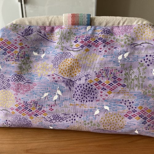 Sac à projet tricot, trousse toilette, grand format, châle, produits beauté, lingerie, cadeau, femme, fille, tricot