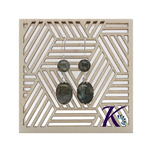 Kb_bo_95 - boucles d'oreilles pierres gemmes : labradorite
