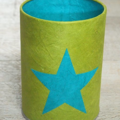 Pot à crayons (numéro 126) vert anis & turquoise