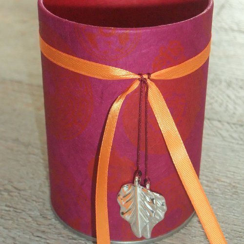 Pot à crayons (n°135) fuschia et orange