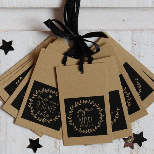 Lot de 14 étiquettes noël chalkboard (n°1)