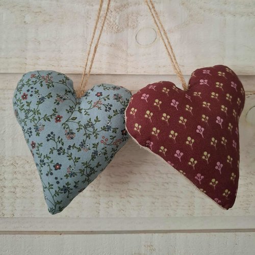 Lot de 2 coeurs liberty automne (n°40)