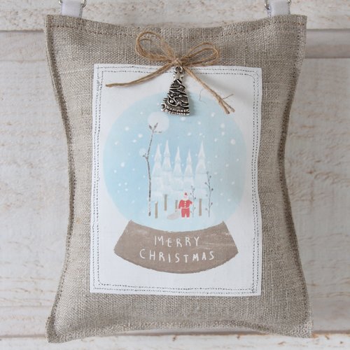 Coussin de porte noël - boule de neige (n°2)