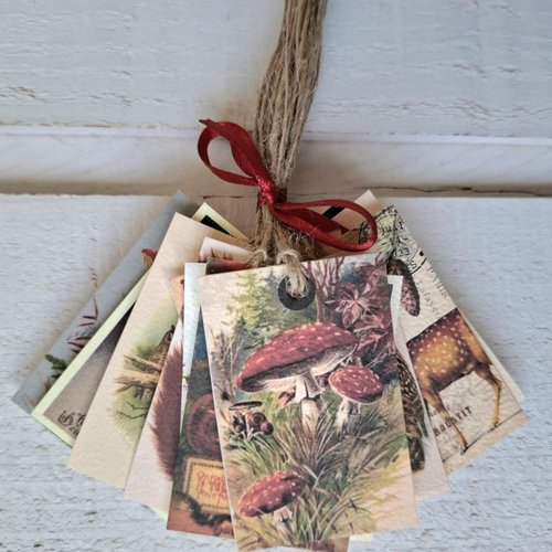 Lot de 18 étiquettes vintage automne