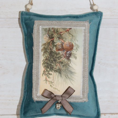Coussin de porte de noël (n°1) pomme de pin
