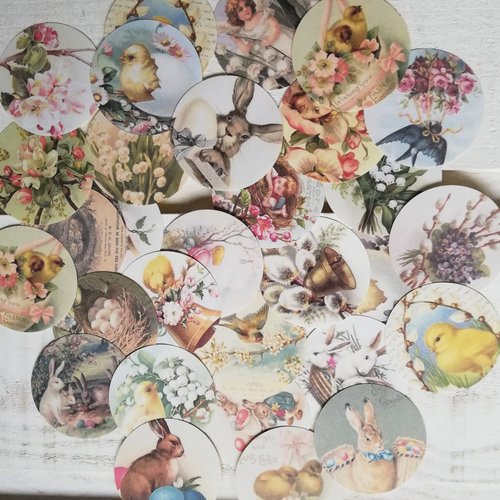 Lot de 30 stickers pâques (colorés)