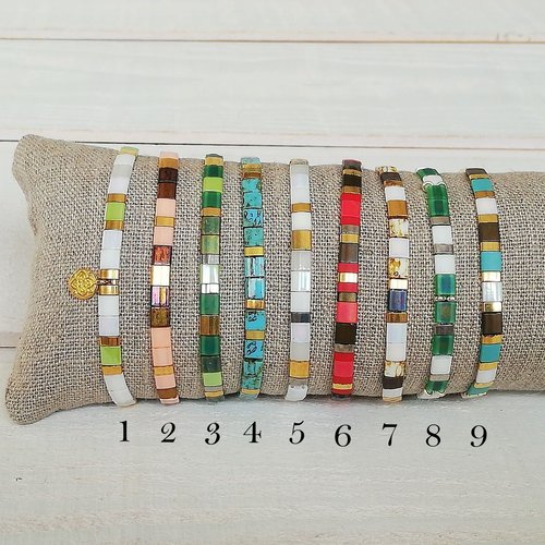 Bracelet perles tila (plusieurs choix)