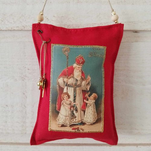 Coussin de porte  noël (n°22) st-nicolas