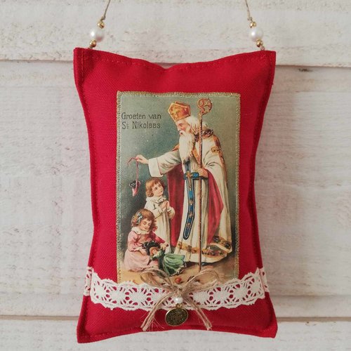 Coussin de porte noël (n°21) st-nicolas