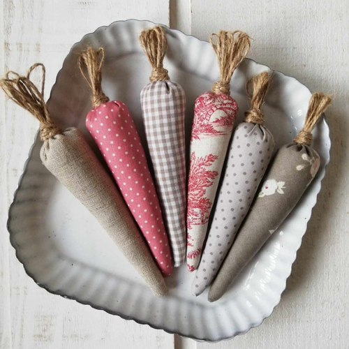 Lot de 6 carottes en tissu (n°2)