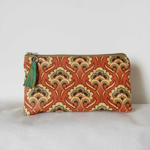 Pochette (n°14) tissu enduit marron