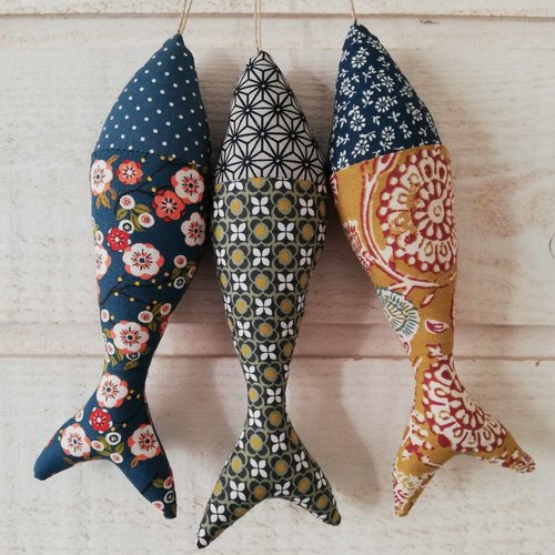 Lot de 3 poissons tissus (n°7)