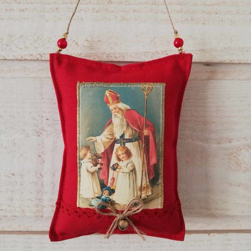 Coussin de porte noël (n°20) st-nicolas