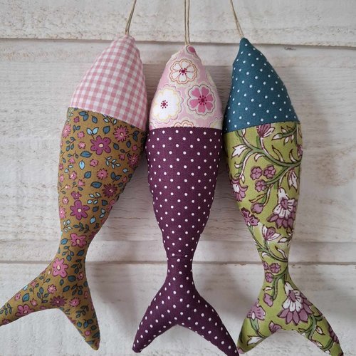 Lot de 3 poissons tissus (n°3)
