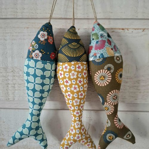 Lot de 3 poissons tissus (n°15)