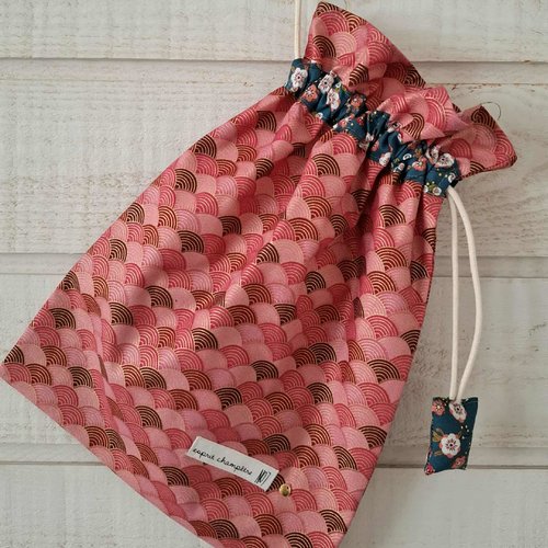 Sac à lingerie / pochon (n°150) japonais rose