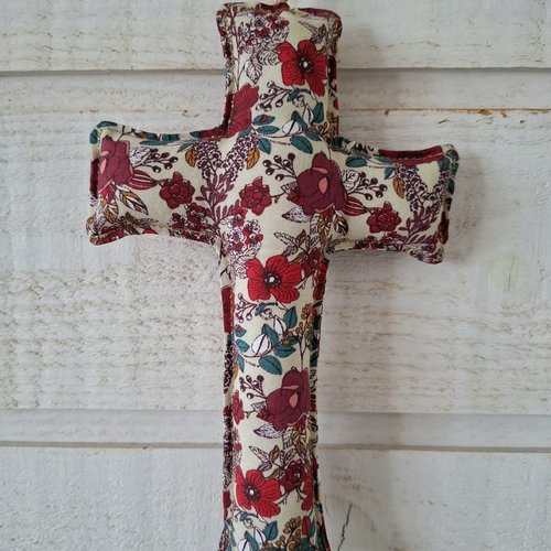 Croix en tissu (liberty fuchsia)