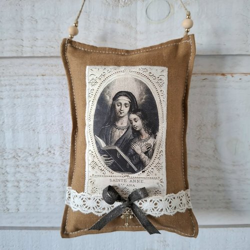 Coussin de porte ex voto vierge (n°1) ste-anne