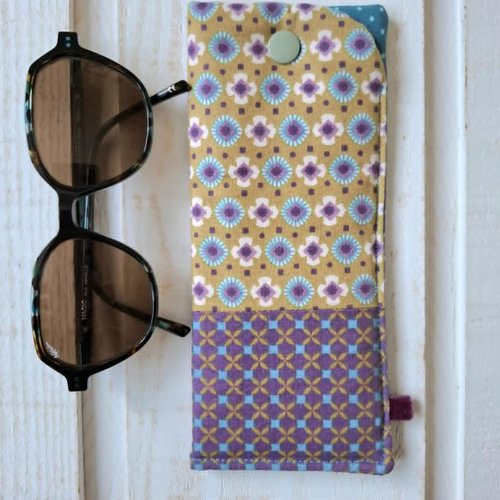 Etui à lunettes (violet-moutarde)
