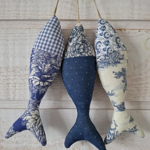 Lot de 3 poissons tissus (n°2)
