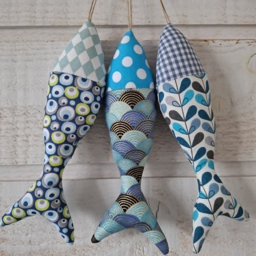 Lot de 3 poissons tissus (n°1)
