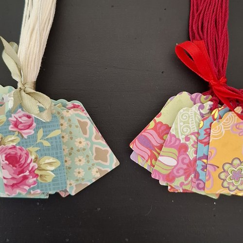 2 lot de 30 petites etiquettes (papier indien et tilda pastel)