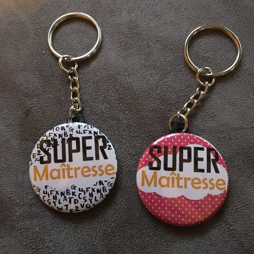 Porte clefs personnalisé - super maitresse - cadeau, maitresse