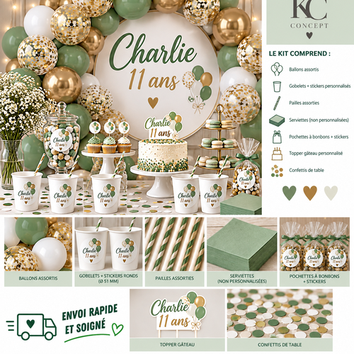 Kit / package anniversaire rose personnalisé