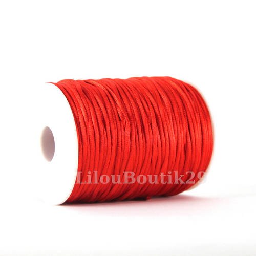 5 Mètres Rouge Cordon Satin Queue de Rat 2mm